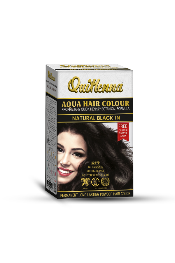 Aqua Powder 1N Natural Black Hair Color For Unisex