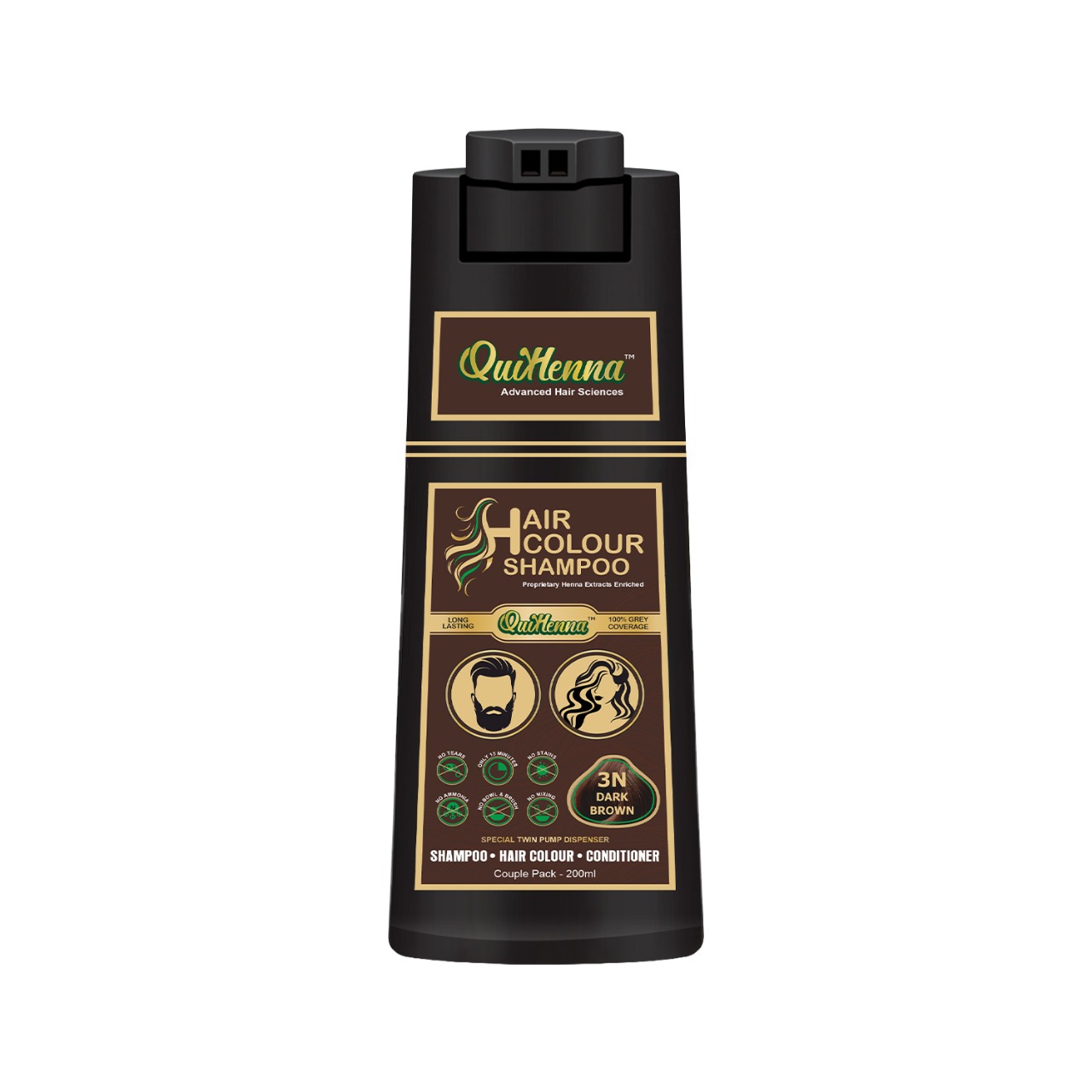 Hair Colour Shampoo- 3N Dark Brown 200ml