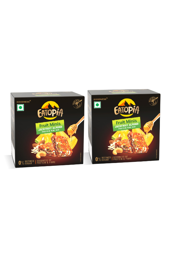 Fruit Minis I 60% Jackfruit, 20% Nut & Seeds, 20% Oats & Honey | Source of Protein & Fibre I Real Fruits I NoÂ RefinedÂ Sugar