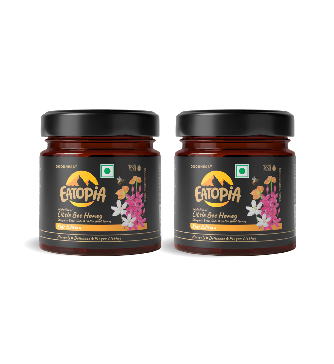 Eatopia Little Bee, Stingless Bees Natural Honey for Kids - Sidr & Sullia Honey  I Rich in antioxidants I Pure Honey